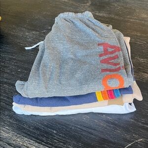 Aviator Nation Neutral-Tone Bottoms Lot of 4 - White, Beige, Gray, Blue